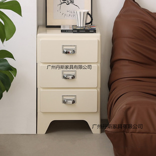 Japanese Retro Three-Drawer Cabinet Creative Trendy Plastic Sofa Side Cabinet Designer File Drawer Storage Cabinet