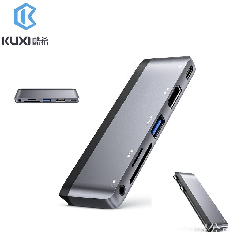 Aluminum Alloy 6-in-1 Type-C3.0 Docking Station Suitable for Microsoft Surface Pro 8/9/X