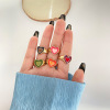 Brand metal ring heart shaped, Aliexpress, European style, on index finger, wholesale