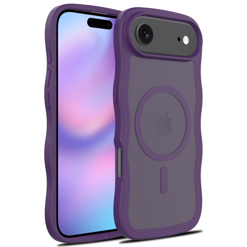 iphone17 落下防止波模様の携帯電話ケースに適しています。磁気吸引付きの肌の感触 Apple 15 16pro 携帯電話ケース|undefined