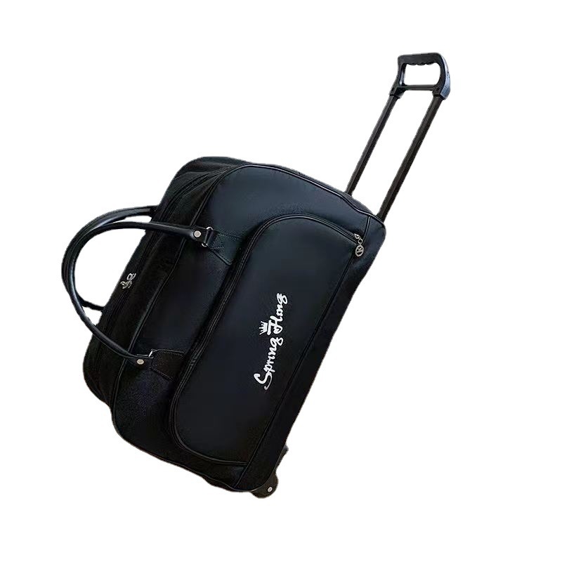 Large capacity short distance boarding men's and women's travel folding storage bag with wheels, trolley soft bag,_voghion.com