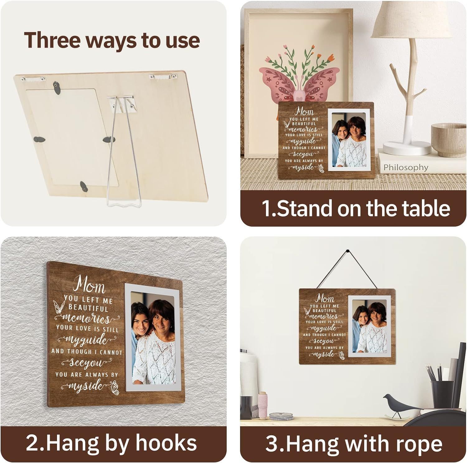 Decoración de pared de madera colgante creativo copywriting marco conmemorativo de fotos