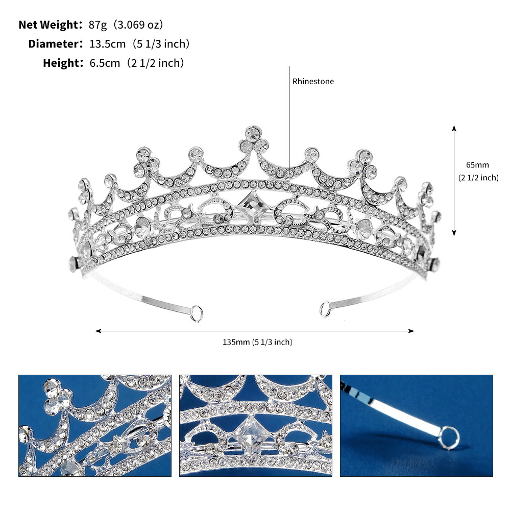 European And American Bridal Crown Princess Birthday Wedding Jewelry Headband Simple Hair Accessories Semicircular Small Crown