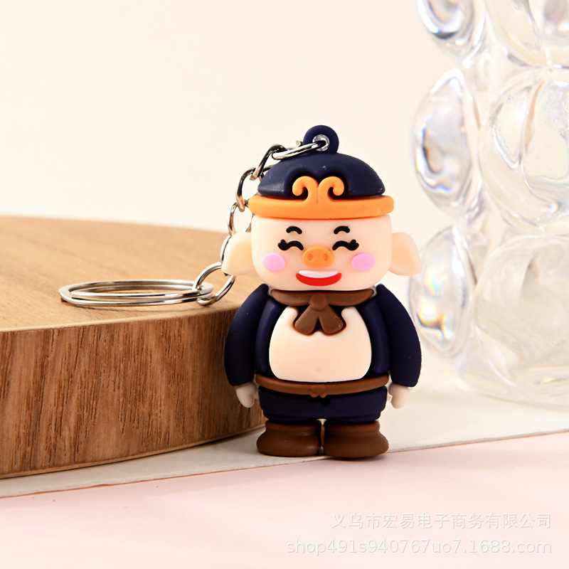 厂家直销西游记钥匙挂件PVC公仔卡通挂件手工猪八戒钥匙扣配件|undefined