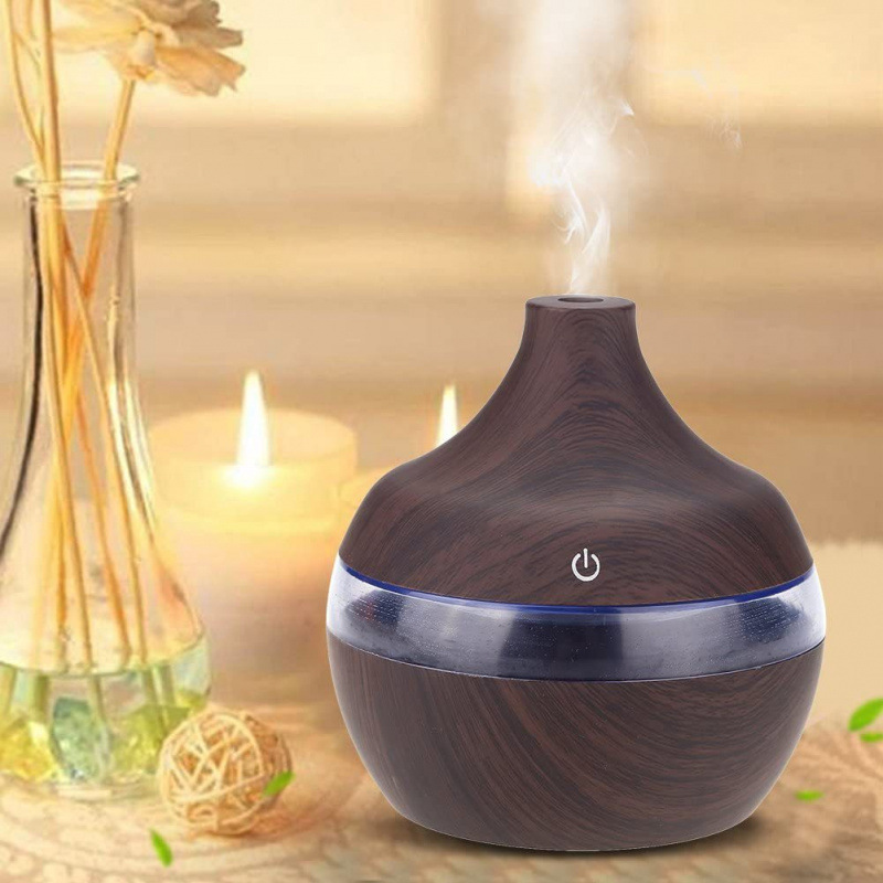 Venta al por mayor de humidificadores ultrasónicos de grano de madera, mini humidificadores portátiles de niebla de oficina de escritorio