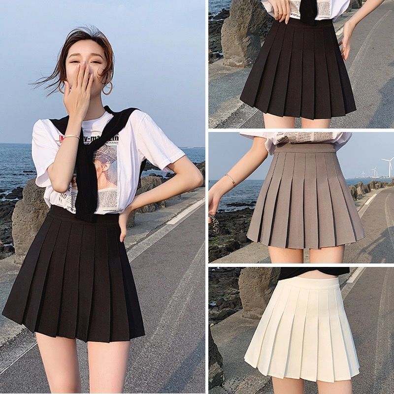 Pleated Skirt Short Skirt 2024 New Style Women's Spring and Summer Petite Jk Short Skirt High Waist Pleated Skirt Slimming Look Black and White Pleated Skirt Pleated Skirt Short Skirt 2024 New Style Women's Spring and Summer Petite Jk Short Skirt High Waist Pleated Skirt Slimming Look Black and White Pleated Skirt