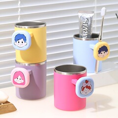 家庭用かわいいカップルステンレス鋼マウスウォッシュカップ漫画歯ブラシカップ学生寮卸売歯ブラシ歯カップ洗浄カップ