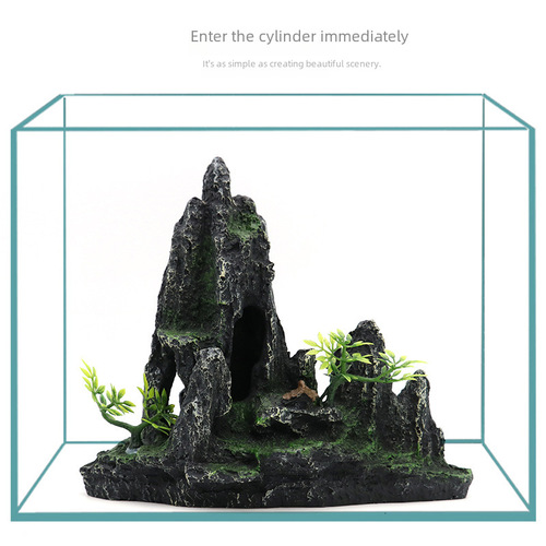 Factory Direct Supply Fish Tank Landscape Rockery Resin Crafts Artificial Rockery Aquarium Decorative Accent Chinese Style