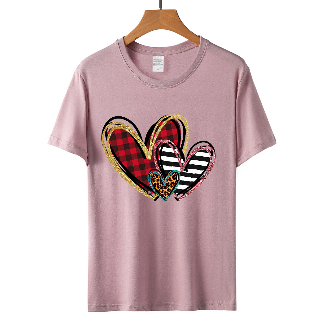 Unisex T-shirt Short Sleeve T-shirts Streetwear Heart Shape display picture 16