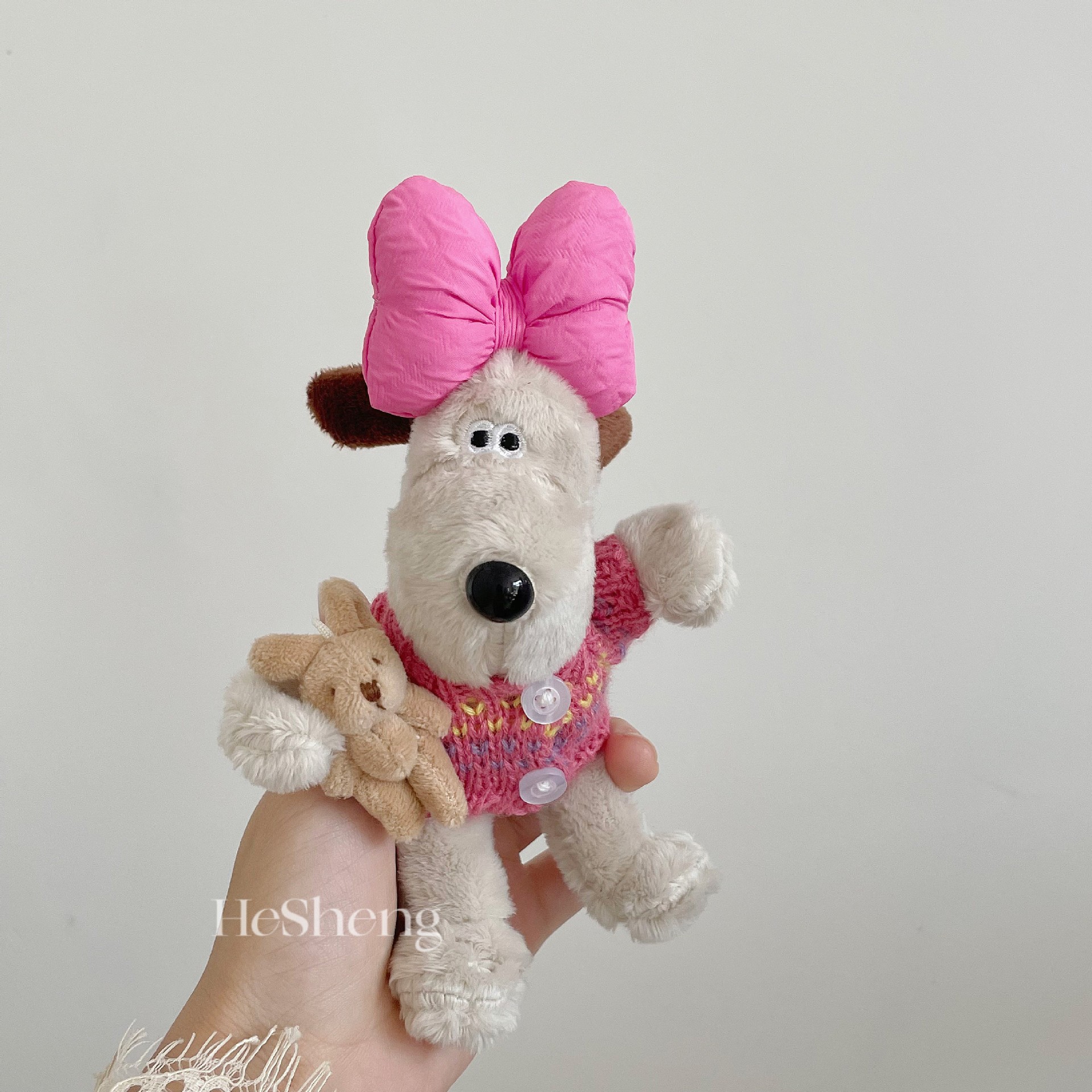 Meilade viento 14cm jefe perro peluche colgante lindo muñeca peluche moda cool bolsos colgante llavero