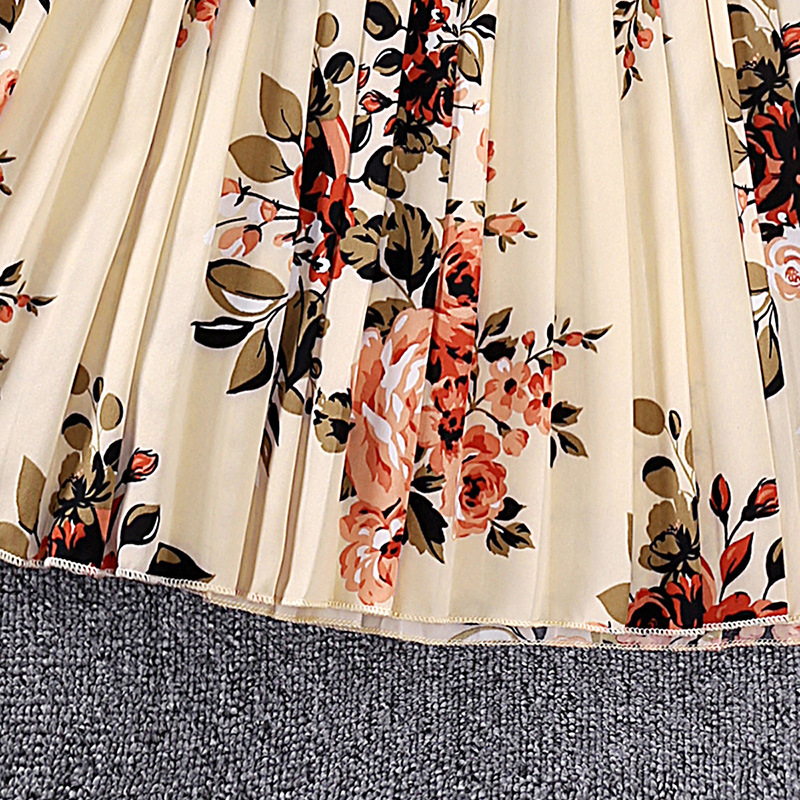 Mädchen Kleid Mit Blumenmuster Und Plisseefalten Prinzessin_voghion.com