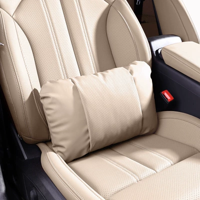 Waist support | Tesla Model Y headrest, updated - 1-piece-lumbar-support-shaohua-apricot-nappa-leather-for-comfort-and-stress-relief