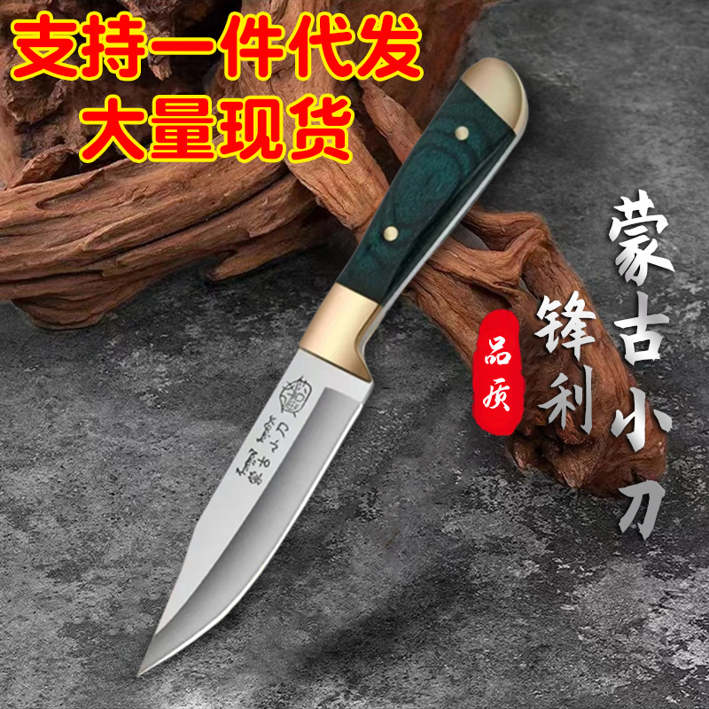 몽골 칼-녹색 가죽 케이스