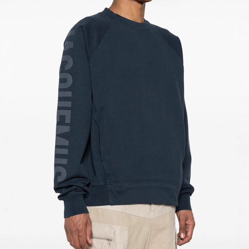 Jacquemus 2025 Autum New Men's Casual Round Neck Sweatshirt Loose Long-Sleeved Pullover Sports Top