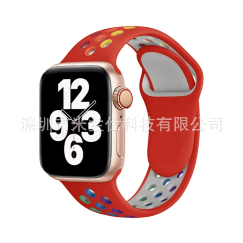 Двухцветный силиконовый браслет Nike S9 подходит для Apple iWatch6789se спортивный Ultra2