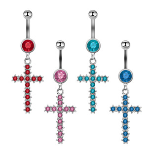 Cross-border e-commerce New Cross Creative belly button ring belly button puncture jewelry