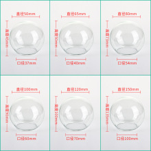 厂家供应永生花玻璃球罩 球形玻璃灯罩 高硼硅玻璃 口径