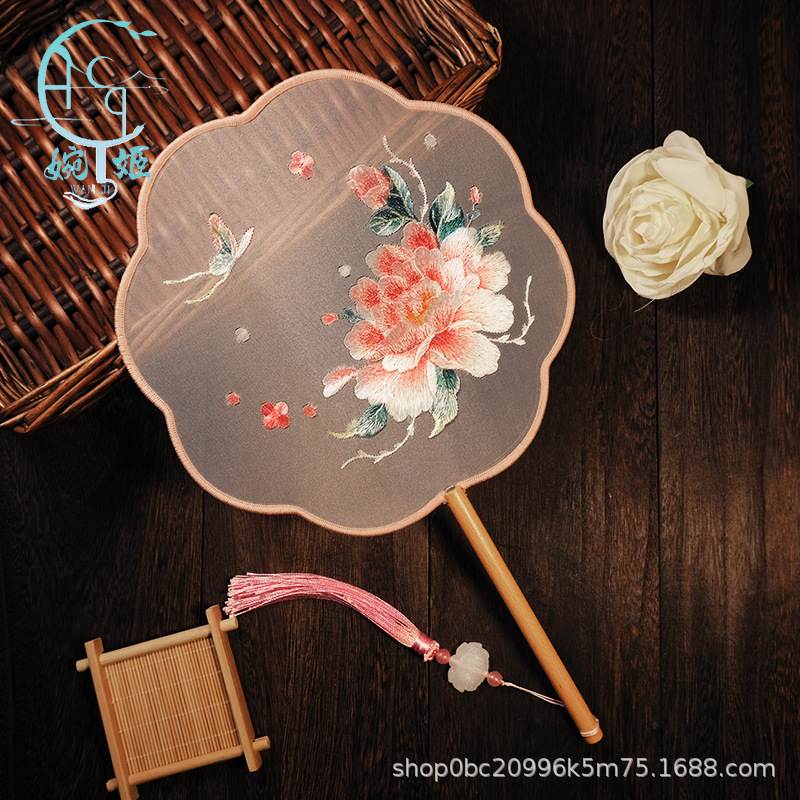 両面刺繍古風円扇刺繍団扇漢服専用蘇刺繍ダンス扇工場卸売り|undefined