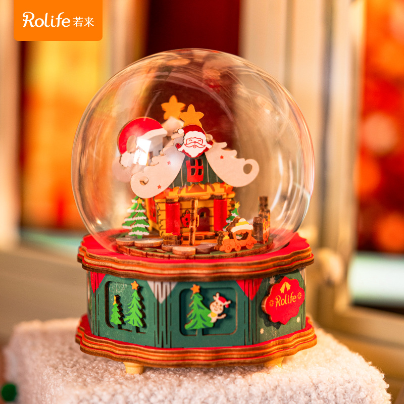 If you come to the Christmas tree music box diy handmade music box assembled building blocks children's New Year decoration ornaments gift