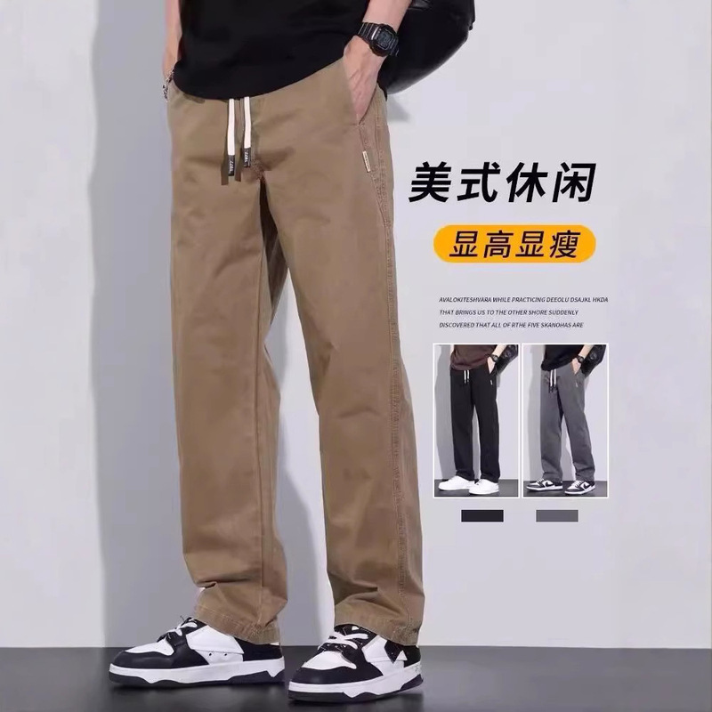 2025 New Trendy Casual Pants Sports Straight Loose High-End Men's Trousers Spring and Autumn Retro Cargo Pants