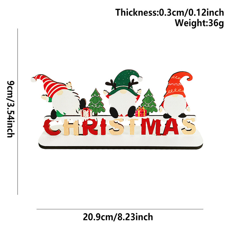 現物クリスマス祝日パーティー雰囲気装飾道具木製サンタクロースデスクトップ立ち札飾りクリスマス装飾|undefined