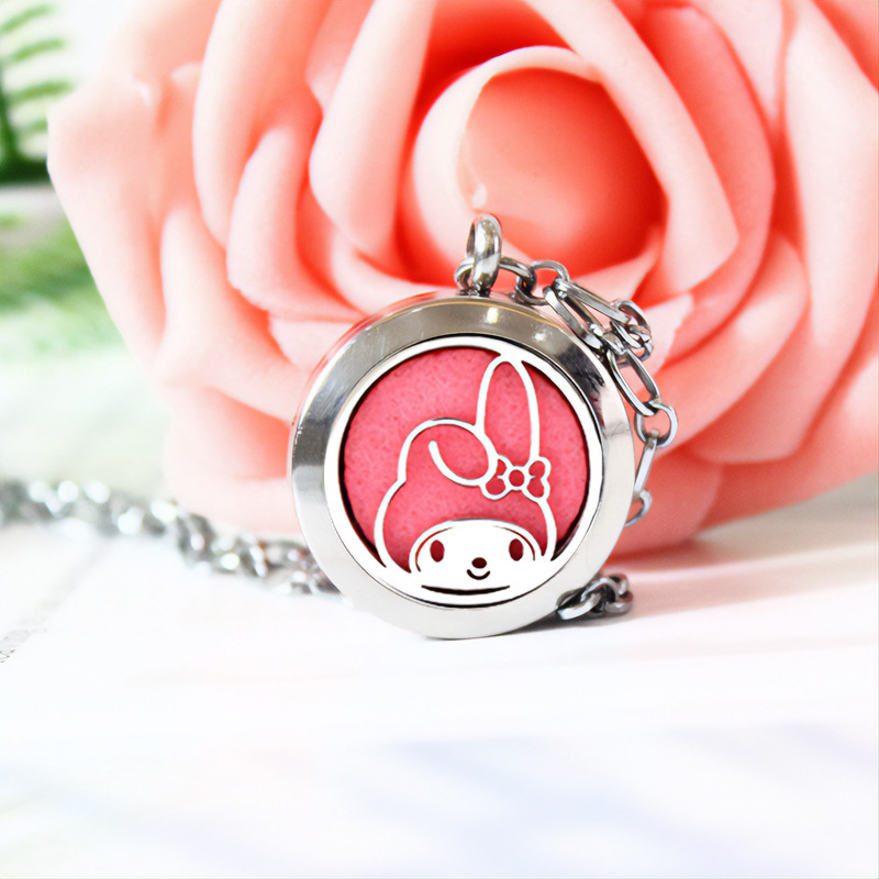 Cute Fashion Cartoon Character Titanium Steel Hollow Out Pendant Necklace display picture 4