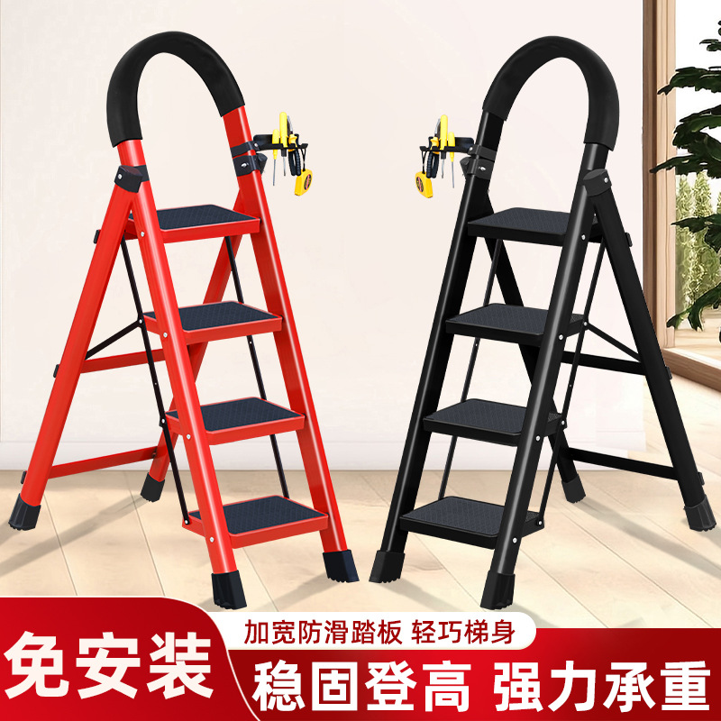 Escalera escalera de espiga retráctil plegable para el hogar engrosada escalera plegable multifunción portátil ligera escalera pequeña escalera de escalada