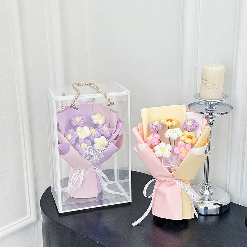 Regalo del Día de San Valentín Chino, Día del Maestro, ramo de flores artificiales hecho a mano, regalo del Día del Maestro, ramo de graduación, regalo artesanal de flores