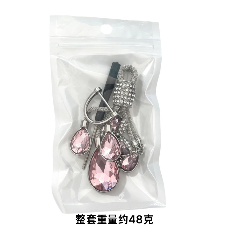 Source Manufacturer Zinc Alloy Diamond-Encrusted Car Keychain Pendant Fashion Goddess Crystal Pendant Chain Foreign Trade Cross-Border Wholesale
