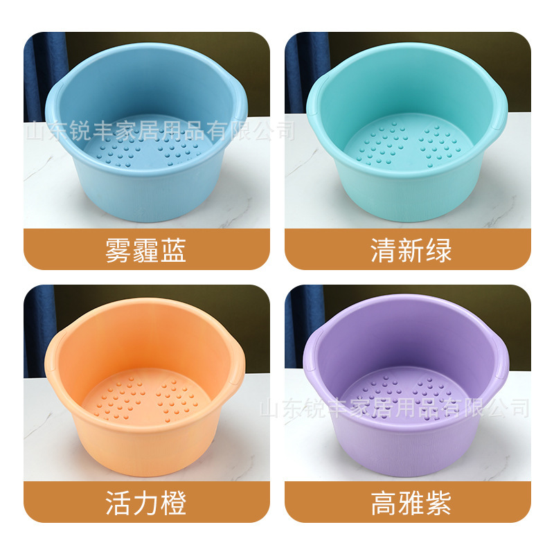 新しいラウンドマッサージビーズフットバス家庭用フットバス大人のフットバス印刷可能な厚いプラスチックフットバスバケツ|undefined