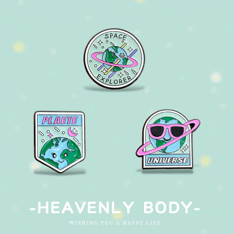 Protective badge, cartoon backpack, pin, green cute accessory