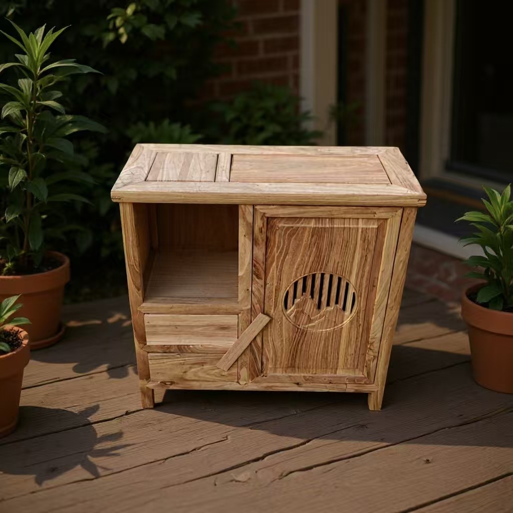 Chinese Old Elm Sideboard Solid Wood Home Storage Cabinet Living Room Tea Cabinet White Embryo Multi-Specification Storage Side Cabinet