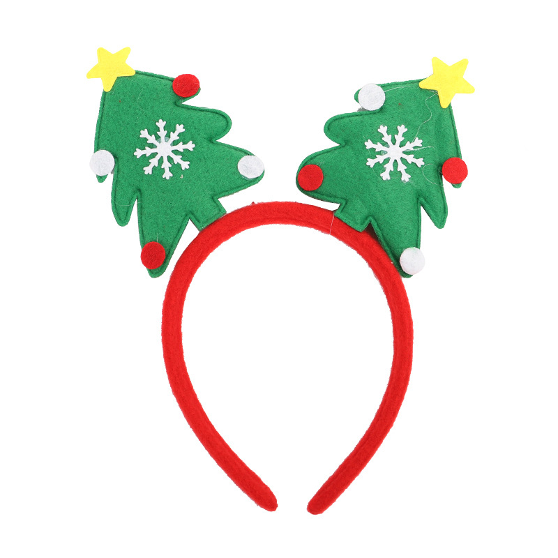 Christmas headband Christmas tree shape adult children red headband holiday performance dress up Christmas decorations