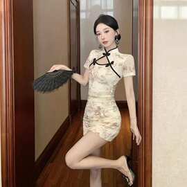 高级感新中式复古改良旗袍2026年轻款气质名媛少女性感包臀连衣裙