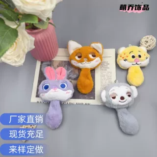 新款疯狂动物城吱吱叫挂件毛绒吱吱叫朱迪尼克包包挂件尾巴吱吱叫