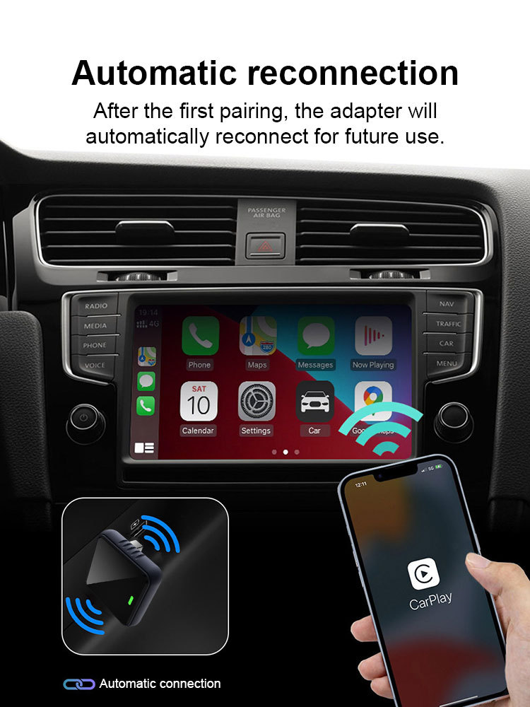 Cross-border CP030-1 carplay car connectivity box audio-visual navigation vehicle smart portable wireless car box