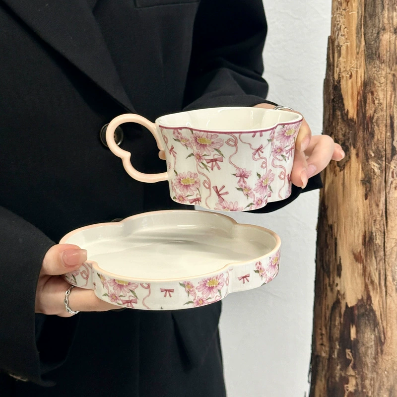 Retro coffee high-end sophisticated set with bow, Birthday gift