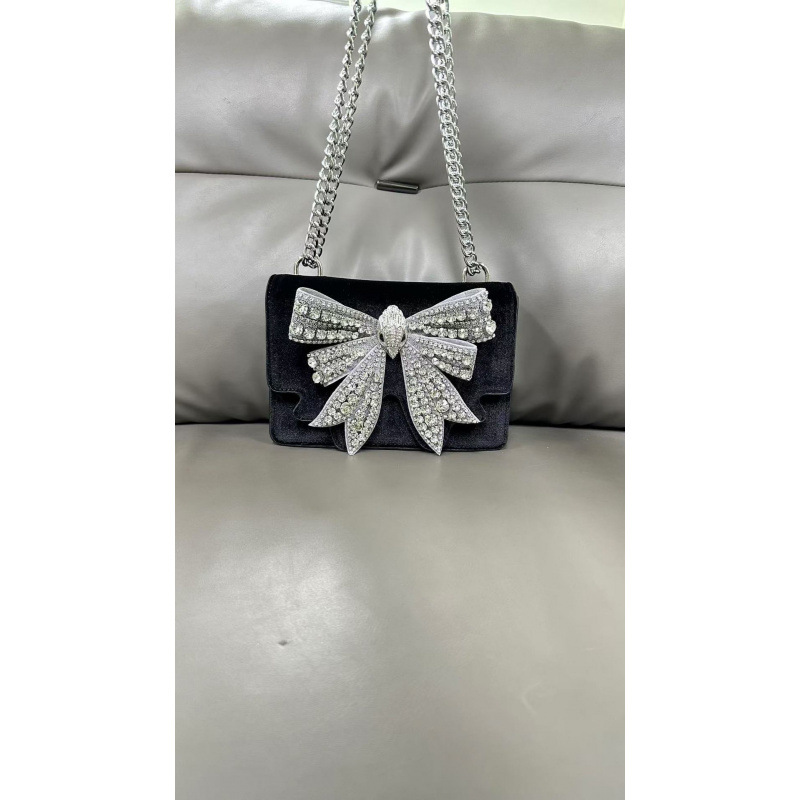 Bow Knot Mini Bag Banquet Fashion Women's Bag Sparkling Sweet Shoulder Crossbody Chain Bag Princess Girl Stylish Handbag - Thumbnail 4