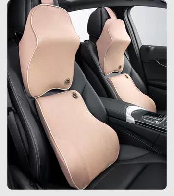 New Car Lumbar Support Waist support - beige-headrest-lumbar-support-set