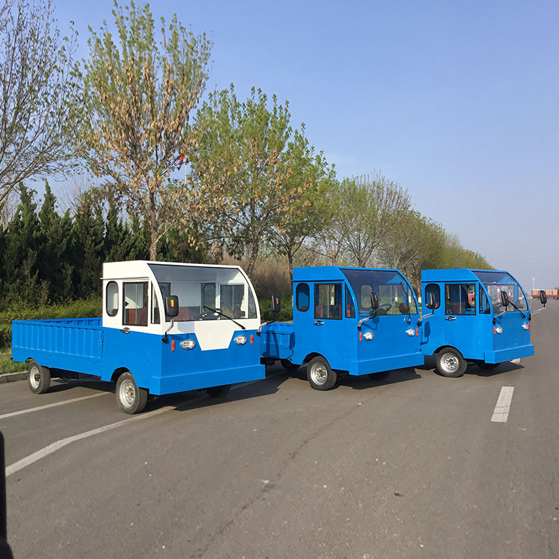 四轮物流搬运牵引周转仓库车电瓶平板搬运车拉货倒货工地专用