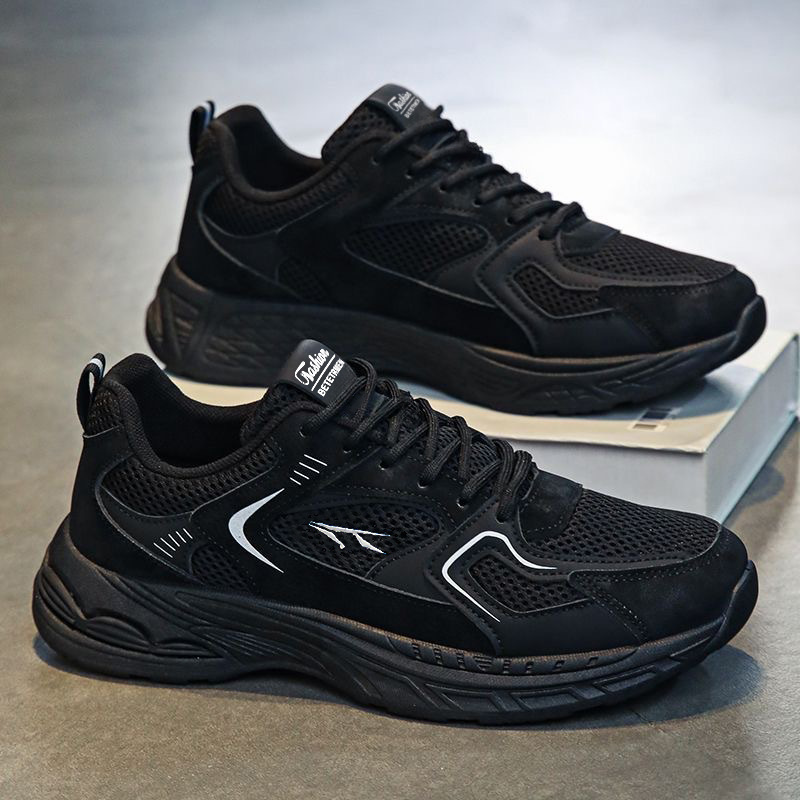 2026 zapatos de hombre de verano nuevos zapatos de malla transpirables de moda para hombres zapatos deportivos de suela gruesa casuales zapatos de moda de papá