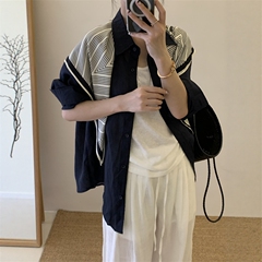 两件套苎麻衬衫女 欧洲站5夏季新欧欧配丝巾长袖防晒衣日韩风衬衫