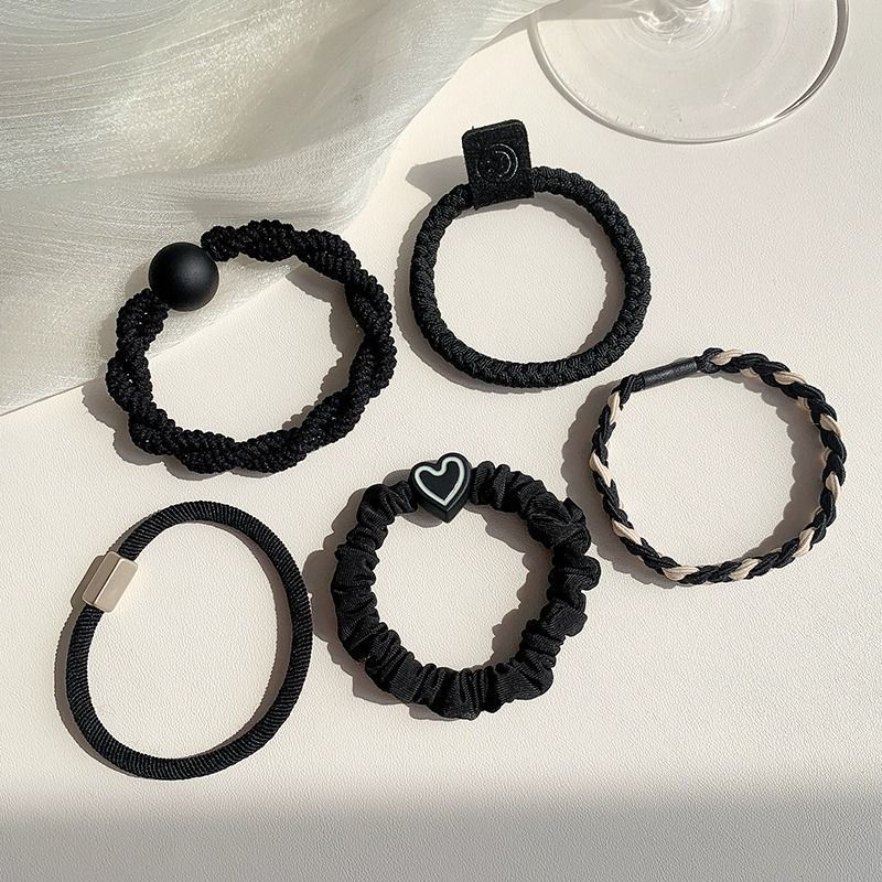 Alta elasticidad y durabilidad como correa de goma para mujeres, color curry simple, cuerda de cabello de cola de caballo alta, anillo de cabello sin heridas de alta calidad