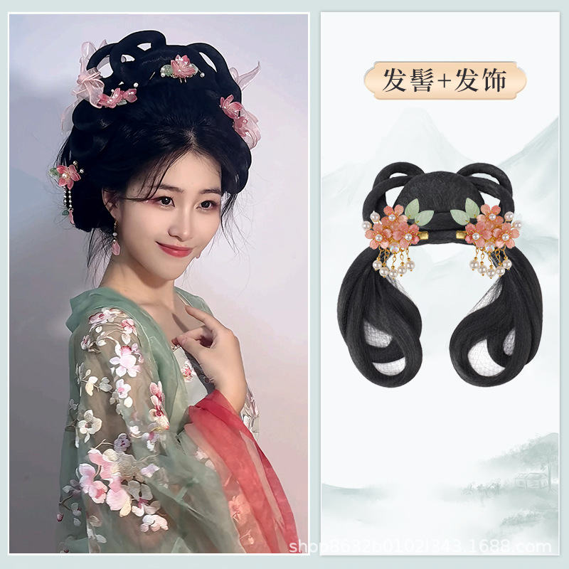 Qingyu 번 + 핑크색 헤어 액세서리 한 쌍