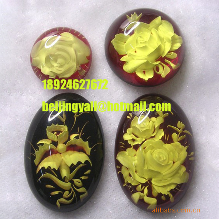 水晶玻璃树脂压克力贴片内花内仿真花干花DIY饰品装饰品加工