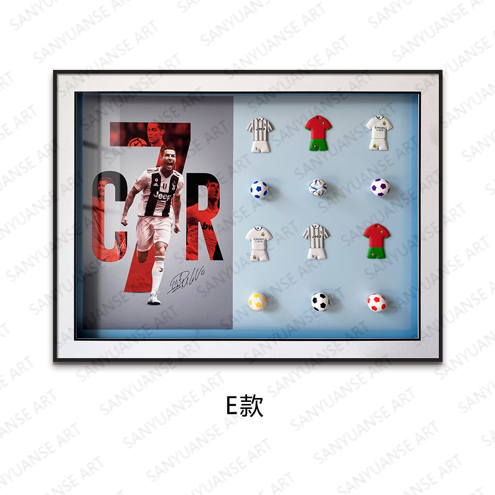 Pintura de decoración de fútbol Pintura de sala de estar Ronaldo Football Star Portugal Copa del mundo Football Club Pintura mural