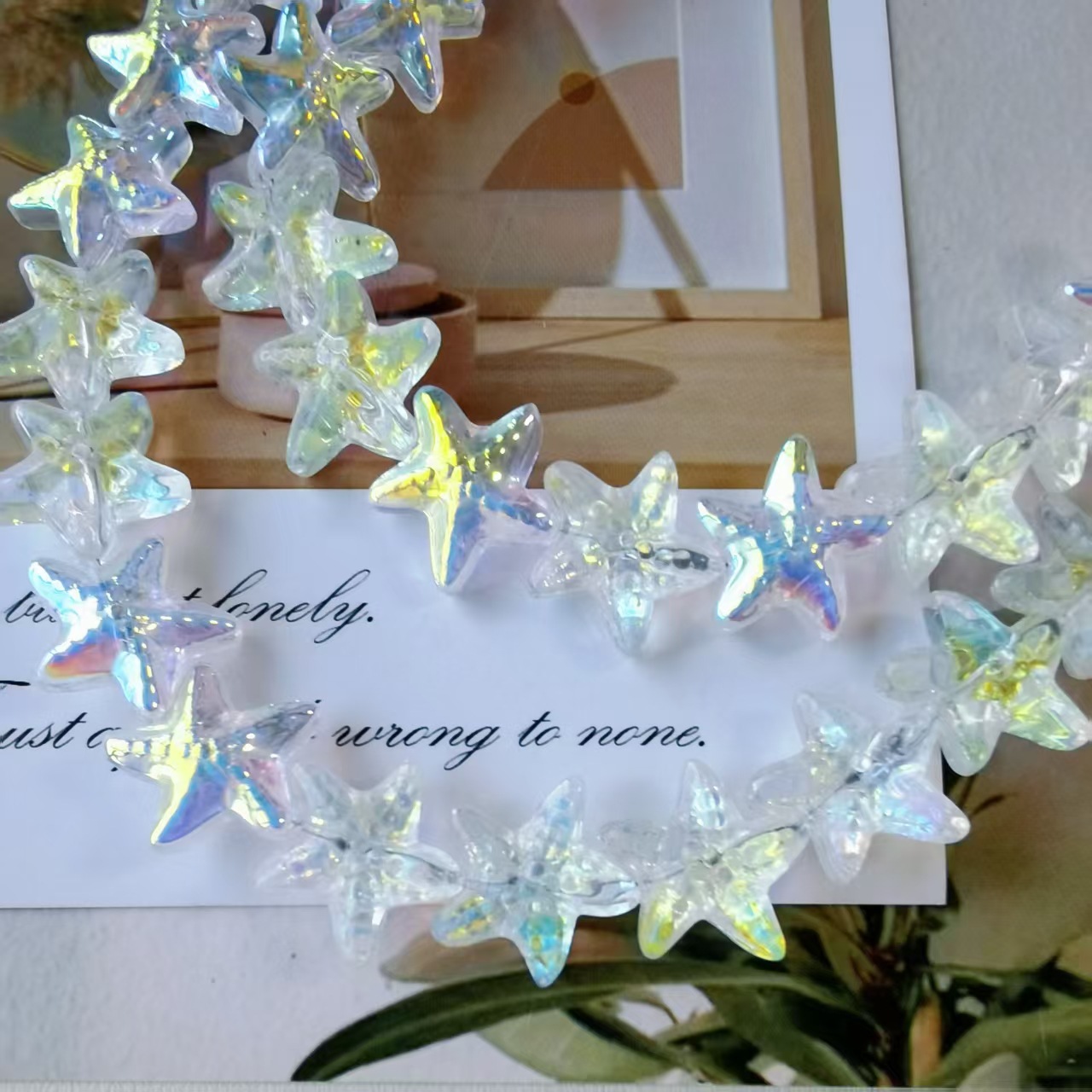 Cuentas de cristal de estrella de mar de 15 mm con orificio horizontal, cuentas de cristal K9 en forma de estrella de cinco puntas, accesorios para pulseras DIY, cuentas sueltas
