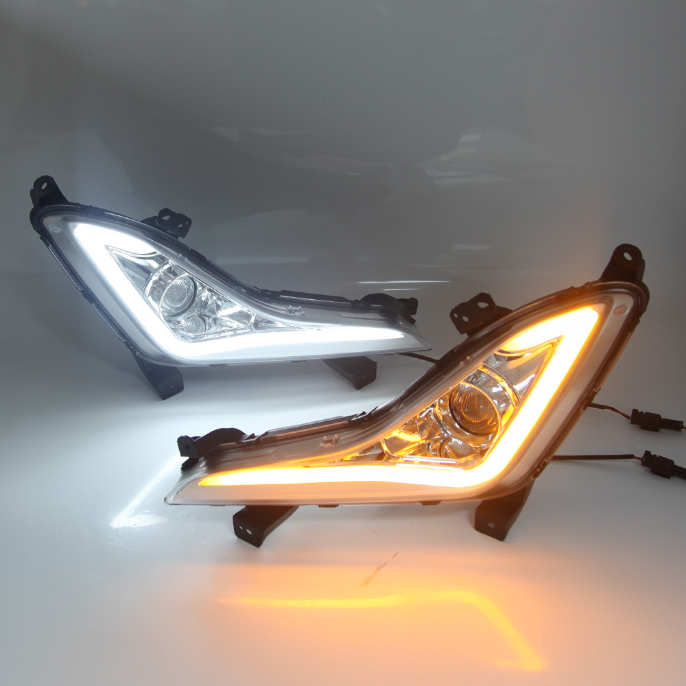 Aplicable a 14-16 luces de circulación diurna Elantra 15 luces antiniebla delanteras Elantra luces de circulación diurna LED modificadas