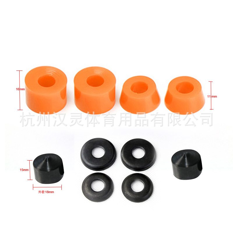 Soporte de patineta de cuatro ruedas soporte de la PU amortiguador de choque doble tablero de pescado tablero largo puente grande Vertex tazón pieza color cojín