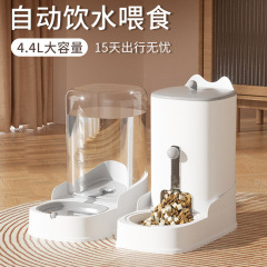 ペットの猫と犬の自動給餌器セットコンビネーションダブルボウルセラミック大容量給餌と飲料ペット用品